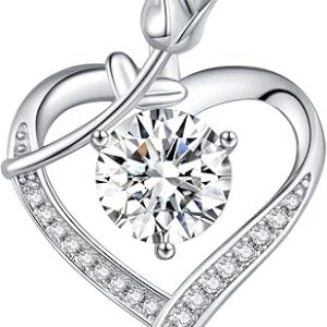 rose heart pendant necklace for wife