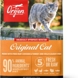 orijen grain free high protein premium dry cat food original recipe 4lb bag
