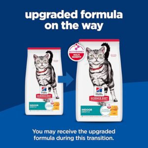 hill's science diet indoor, adult 1 6, easy litter box cleanup, dry cat food, chicken recipe, 7 lb bag